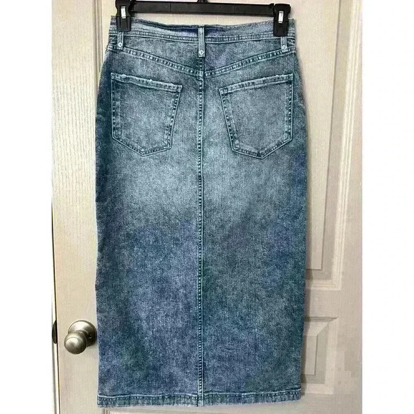 Sam Edelman KORI HIGH RISE MIDI SKIRT Size 28. Jean Skirt, Fall, Split Front, - Picture 10 of 15